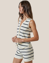 Striped  Vest Tank & Shorts Set