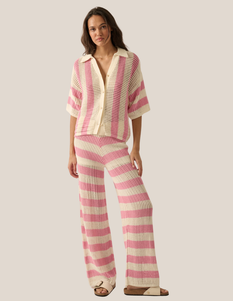 Oatie Pink Striped Crochet Set