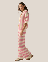 Oatie Pink Striped Crochet Set