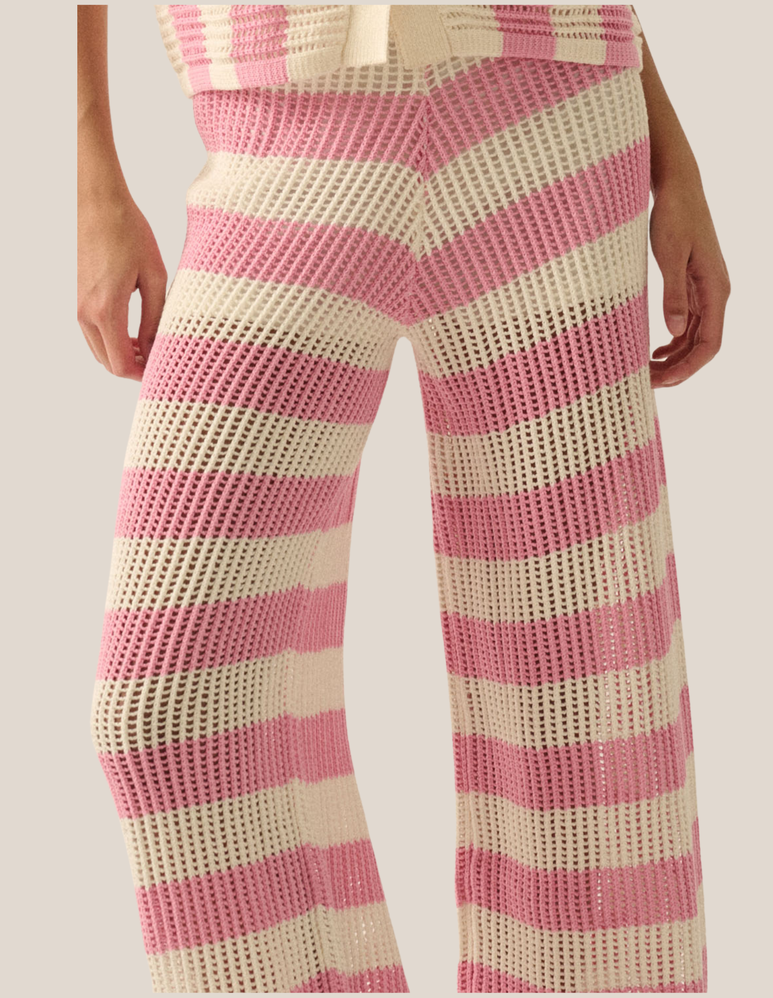 Pink Striped Crochet Set