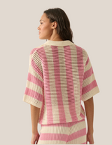 Oatie Pink Striped Crochet Set