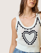 Heart Sweater Knit Tank Top