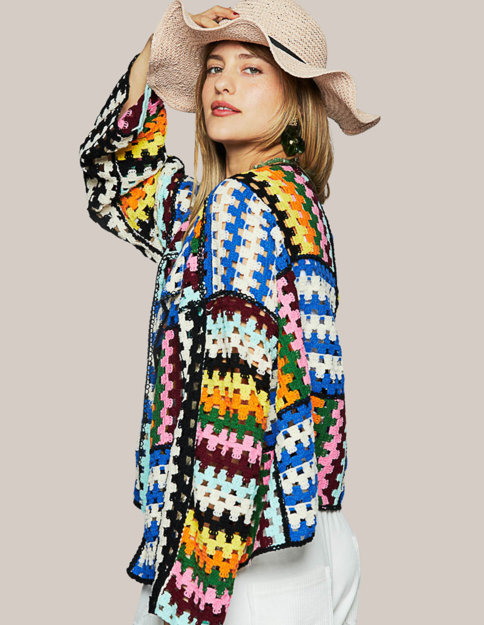 Multi Crochet Knit Sweater