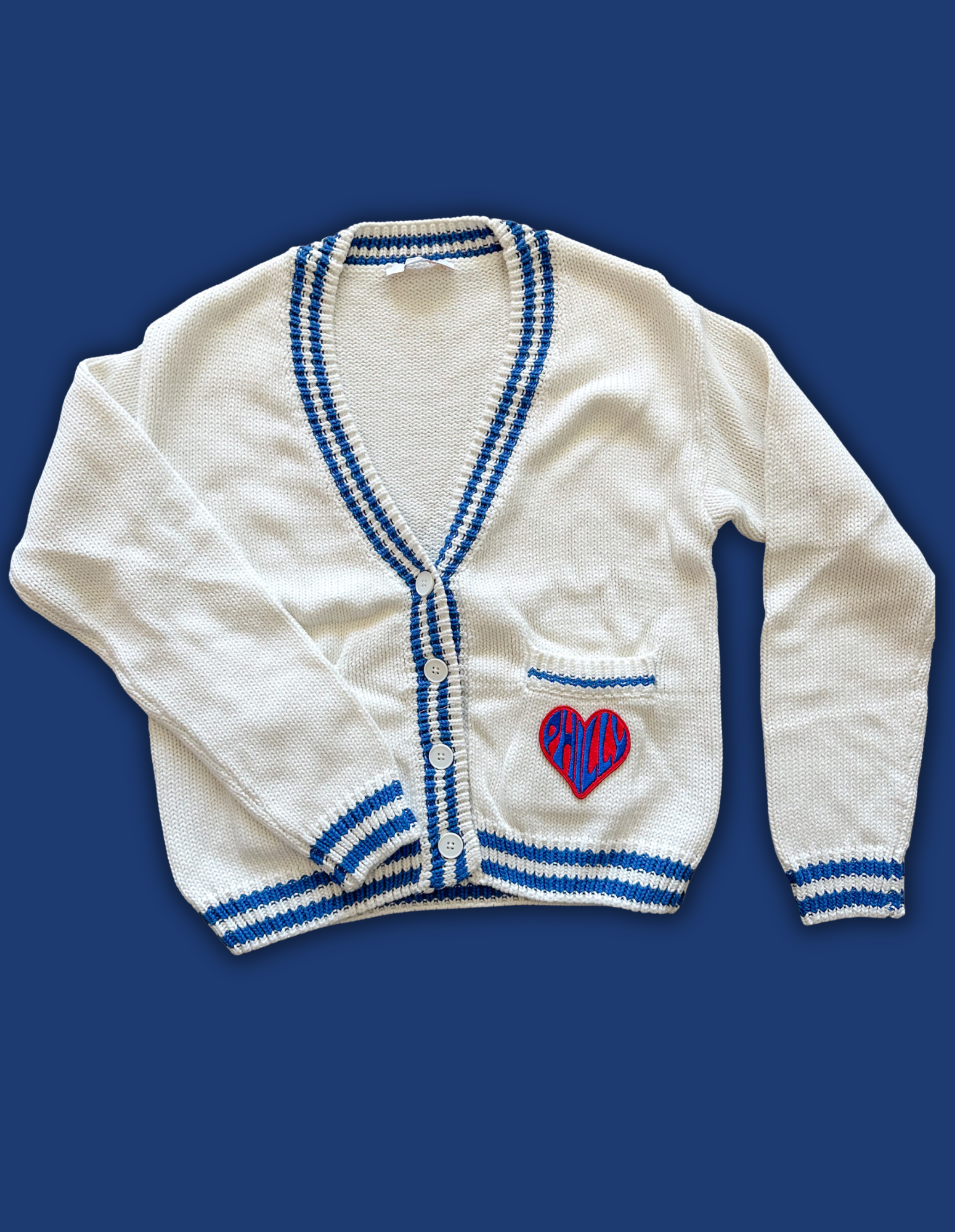 Philadelphia Sixers Red and Blue Cardigan