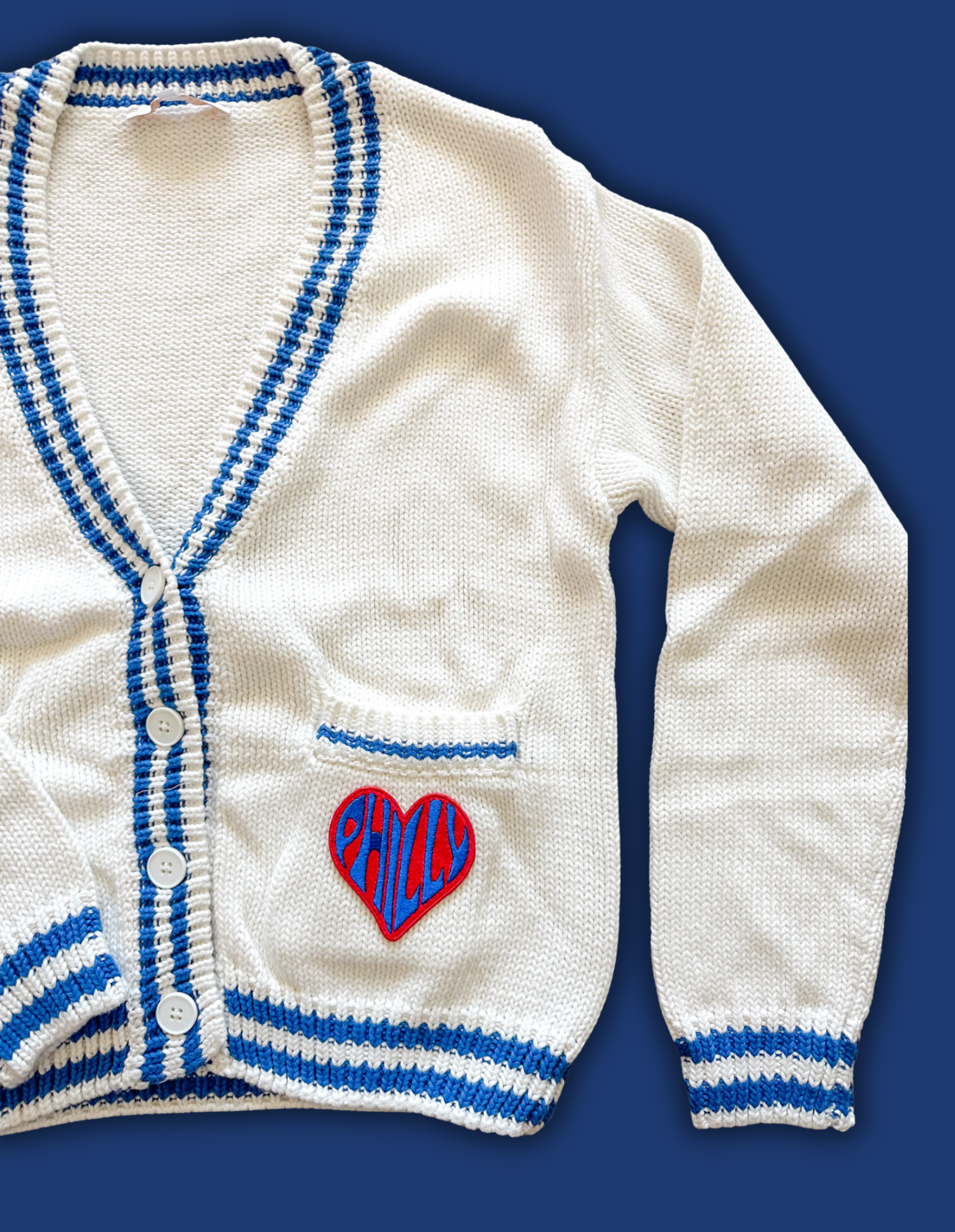 Philadelphia Sixers Red and Blue Cardigan