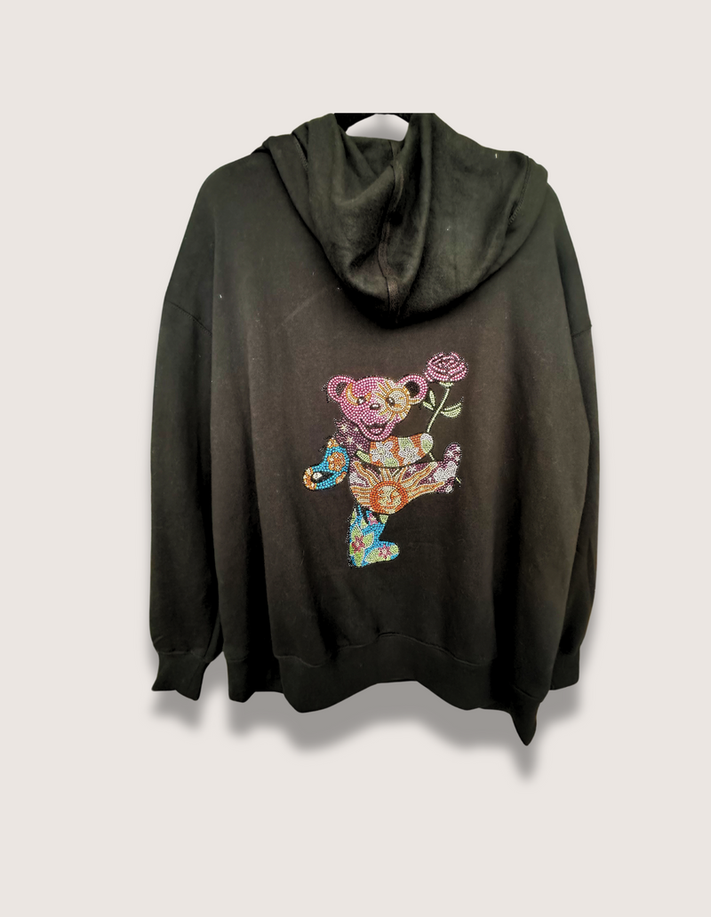 Grateful Dead Black Dancing Bear Zip-Up