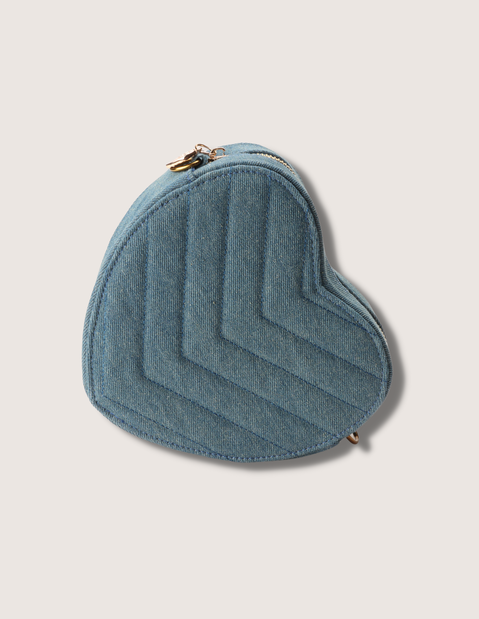 Denim Heart Shaped Crossbody Bag