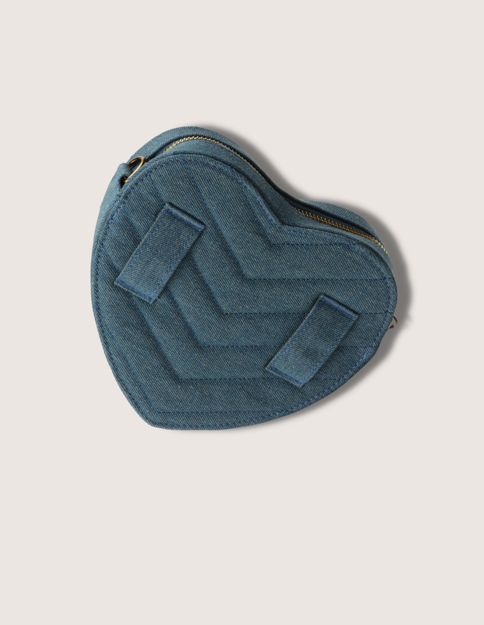 Denim Heart Shaped Crossbody Bag