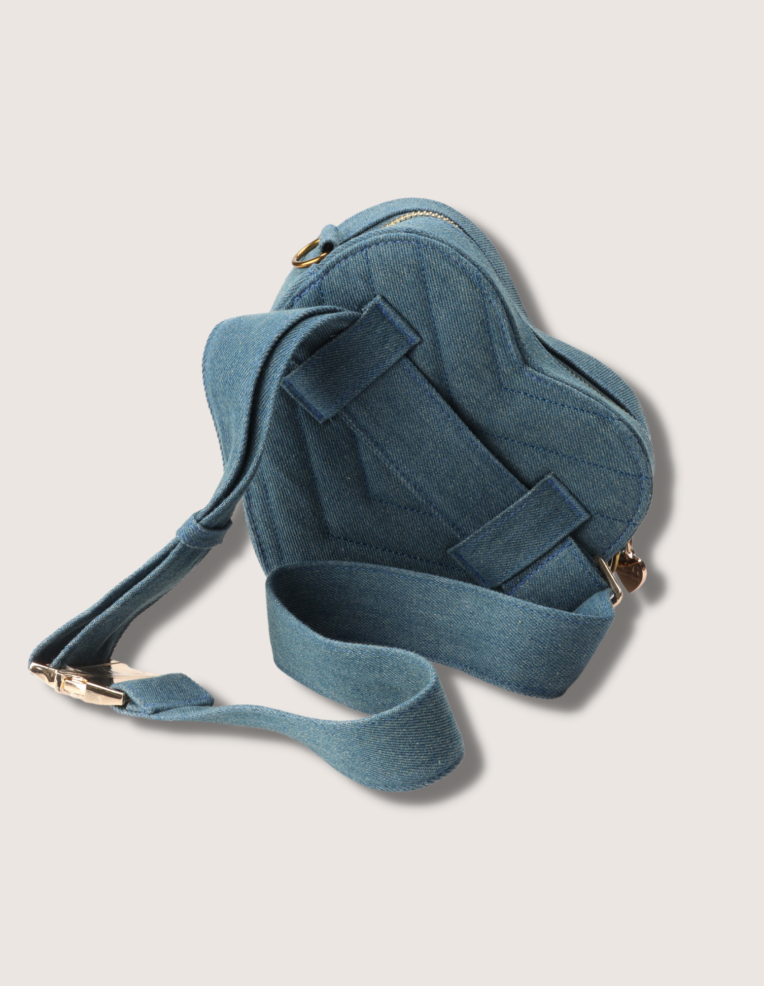 Denim Heart Shaped Crossbody Bag