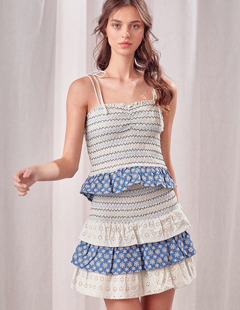 In the Blues Embroidered Set